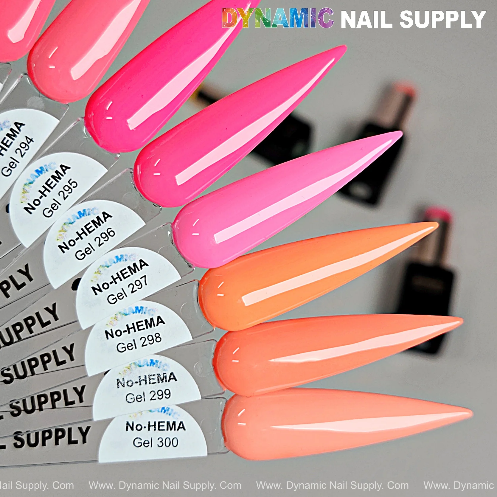 Dynamic No-HEMA Gel Polish - Color 291 to 300 - Neon Colors for Summer Collection - Image 3