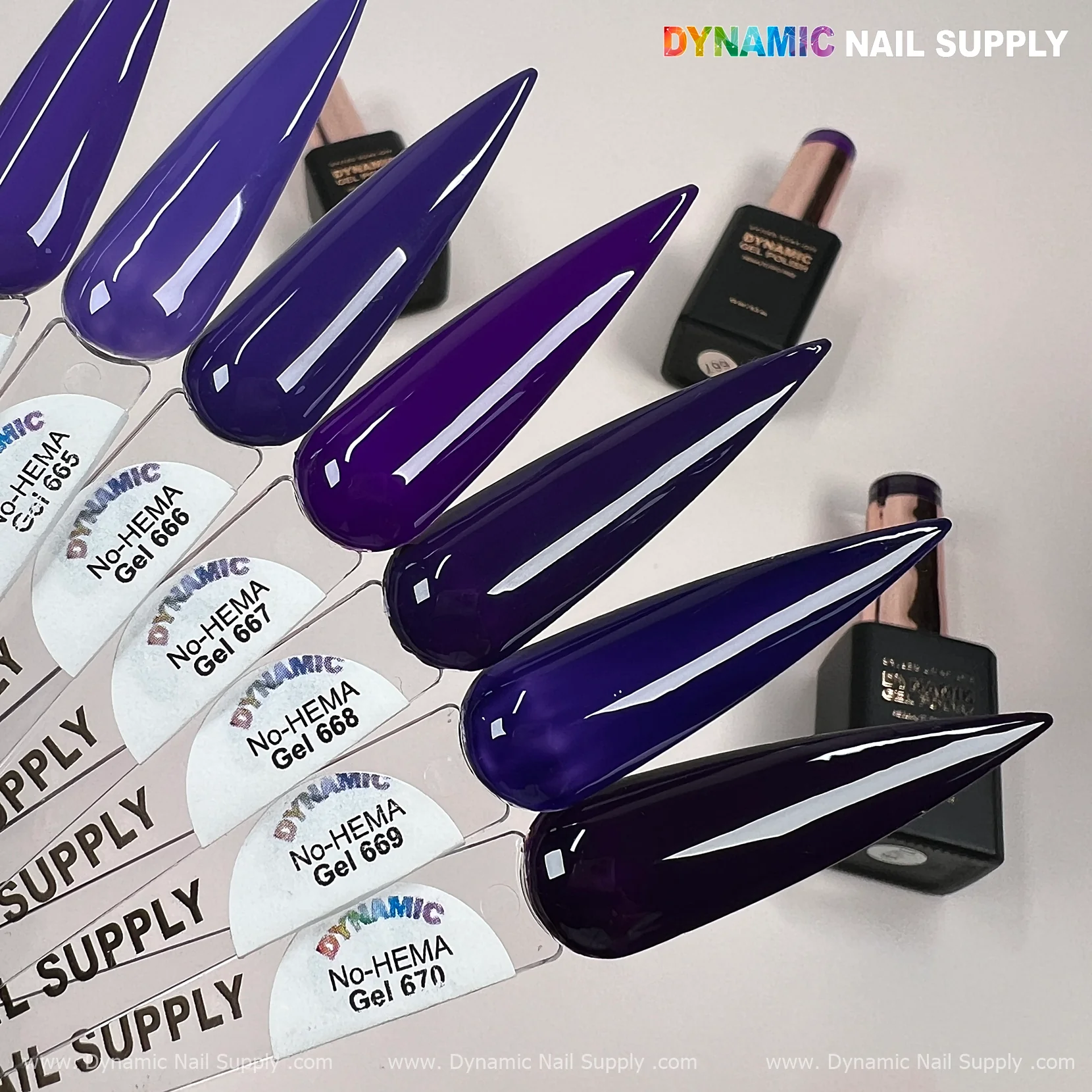 Dynamic No-HEMA Gel Polish - Color 661 to 670 - Image 3