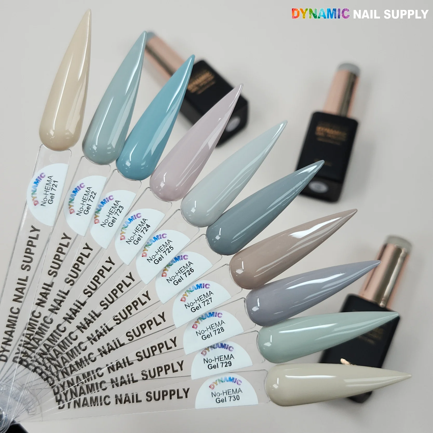 Dynamic No-HEMA Gel Polish - Color 721 to 730 - Fall and Winter colors