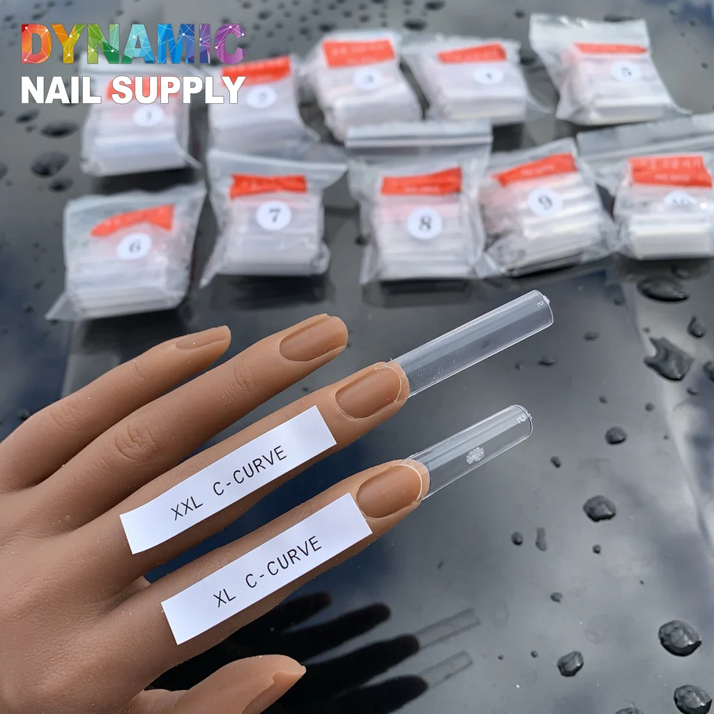 XXL Long Square C-Curve Nail Tips - Box - 400 pcs - 10 sizes - Clear tip - Image 9