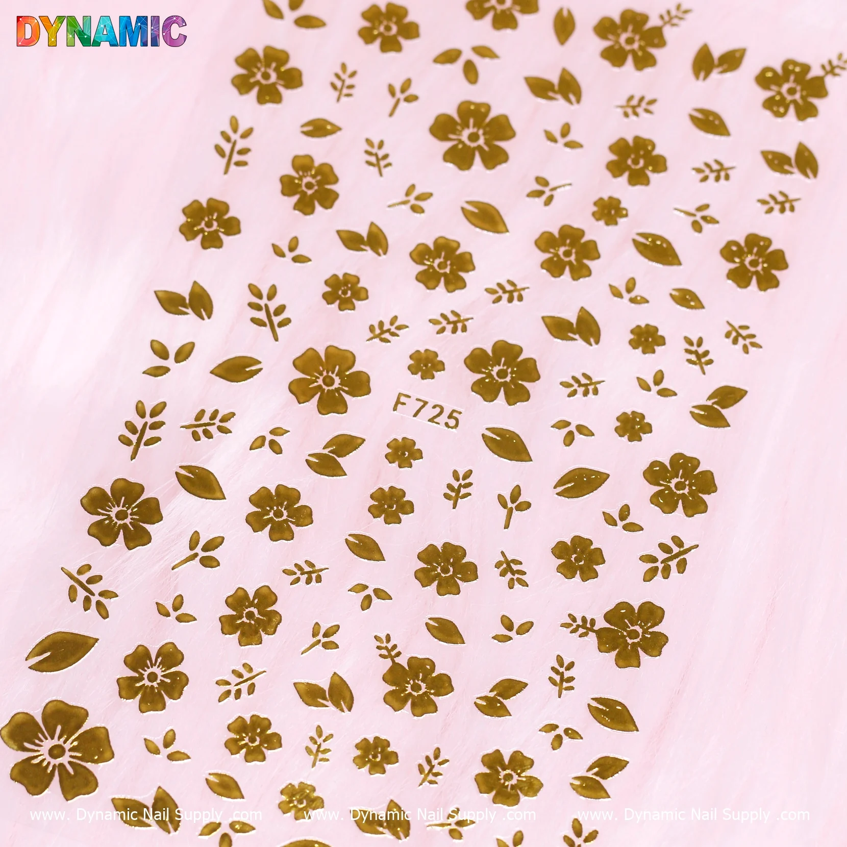 Gold Floral Sticker (F725)