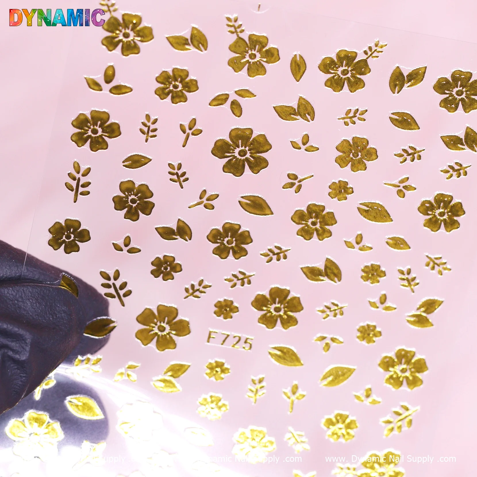Gold Floral Sticker (F725) - Image 2