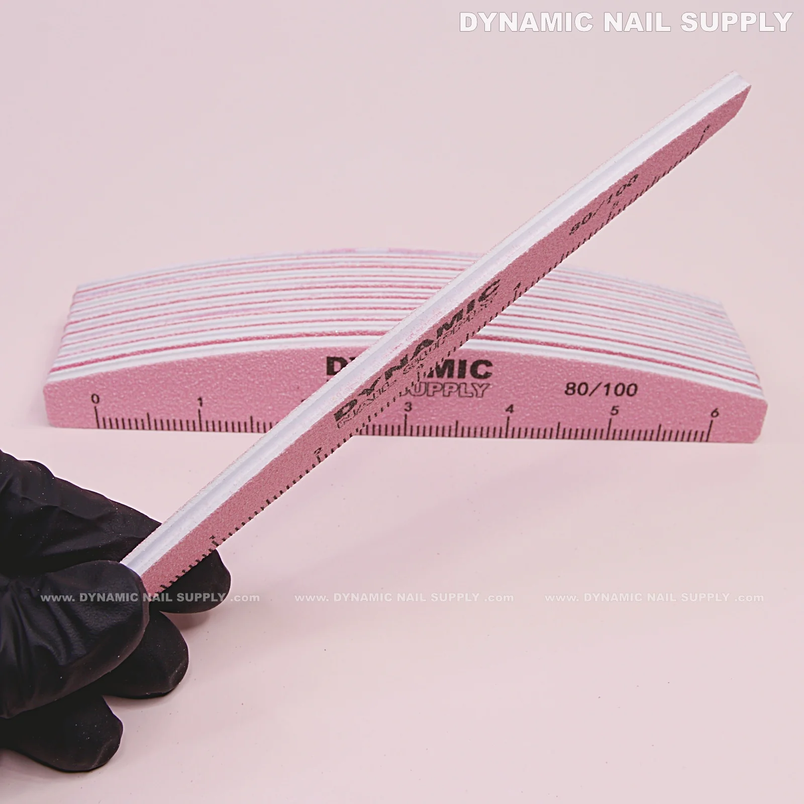 Half-moon Nail files Grit 80/100 - Pack 10 - Pink hand file with Double-side and Hard board - Image 8