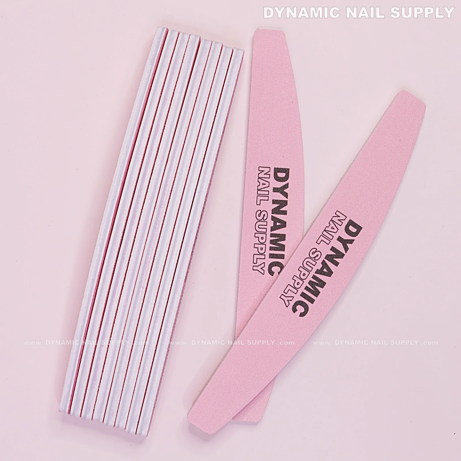 Half-moon Nail files Grit 80/80 Coarse - Pack 10 - Pink - Double-side with Hard board - Image 8