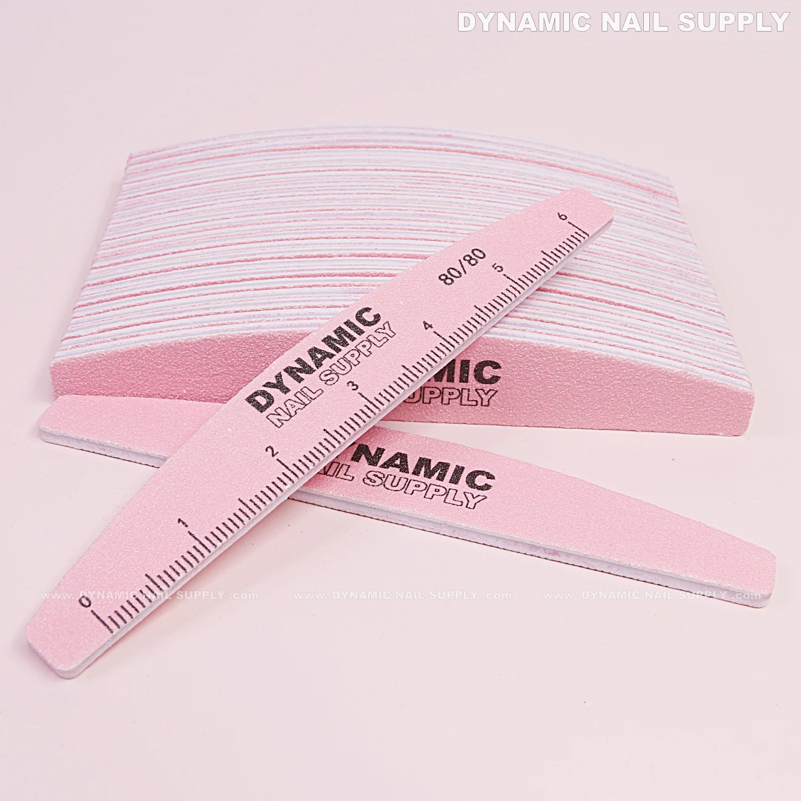 Half-moon Nail files Grit 80/80 Coarse - Pack 25 (Pink) - Double-side with Emery board - Image 3