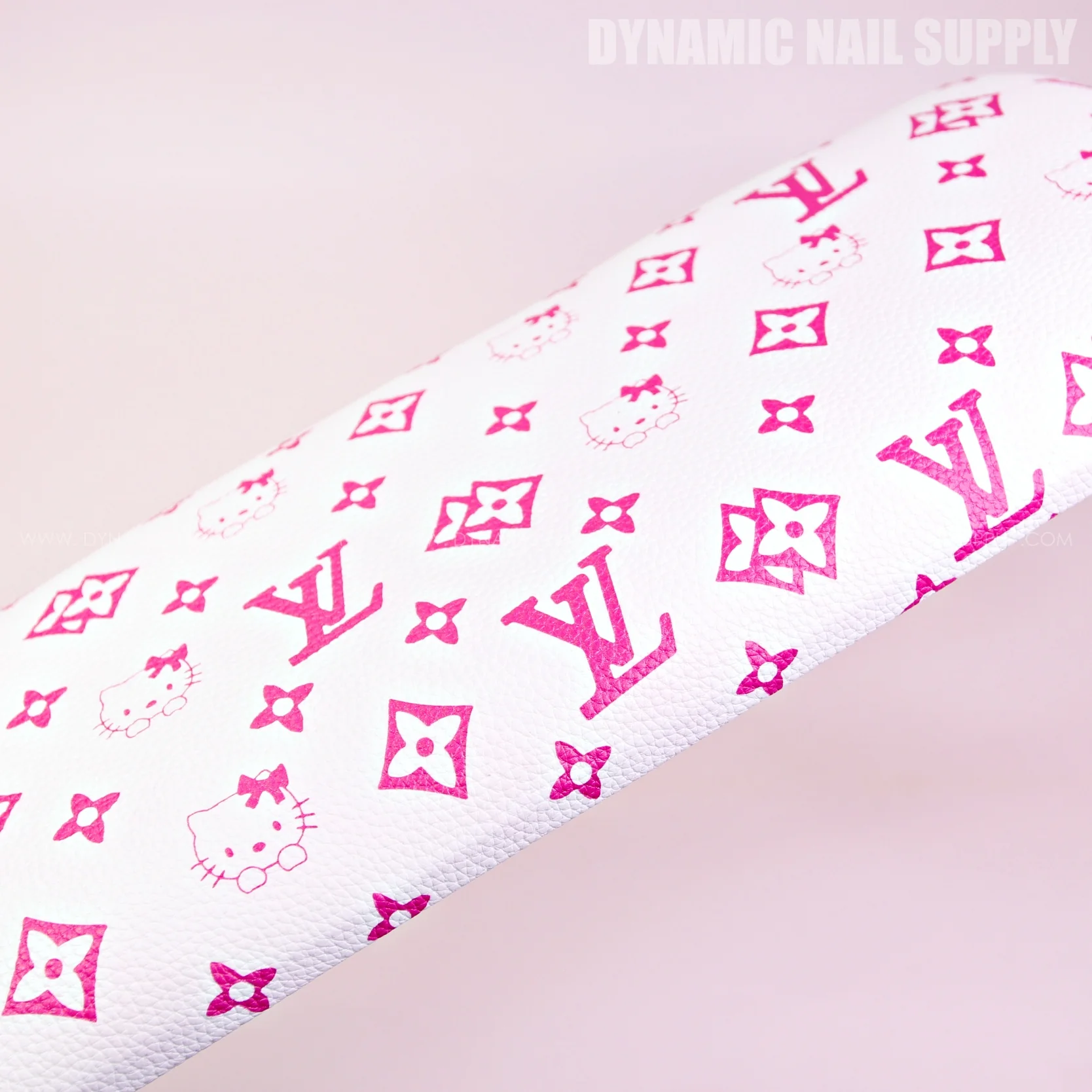 (HLA028 - Cute Pink LV/Kitty Pattern - Leather White Base) Handrest for Nail Table Pedicure Services (Reposabrazos Para Manicura) - Image 4