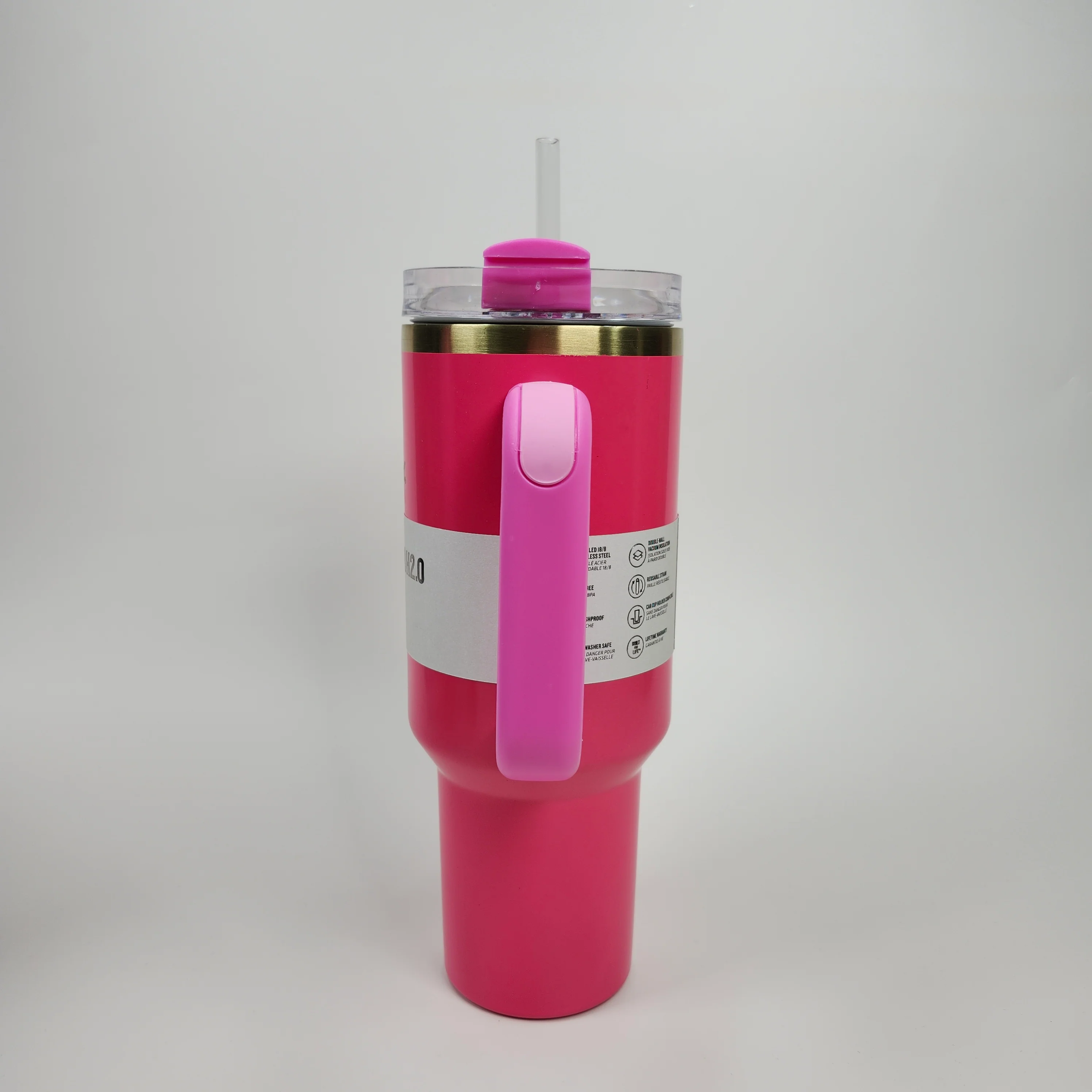 (Hot Pink) Stainless Steel Tumbler (40oz) - Image 4