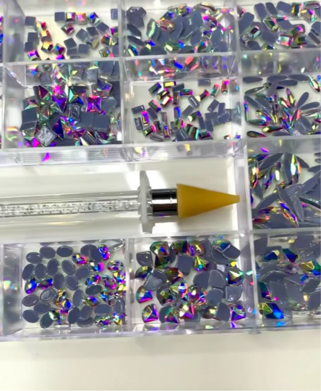 1000 pcs Iridescent AB Crystal Rhinestones - 20 Shapes x 50pcs each SKU: 1606-02 - for nails art design - Image 2