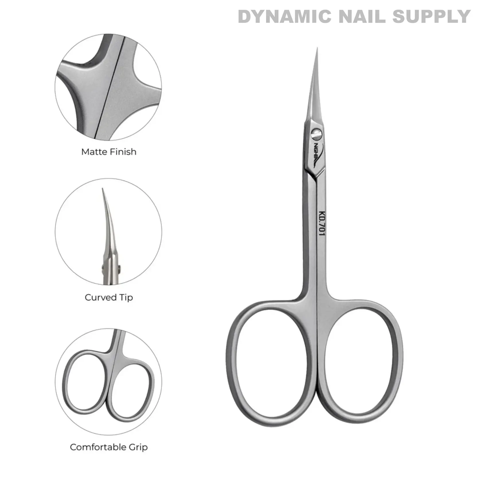KD.701 - Professional Cuticle Scissors Curved Tips Stainless Steel - Image 10