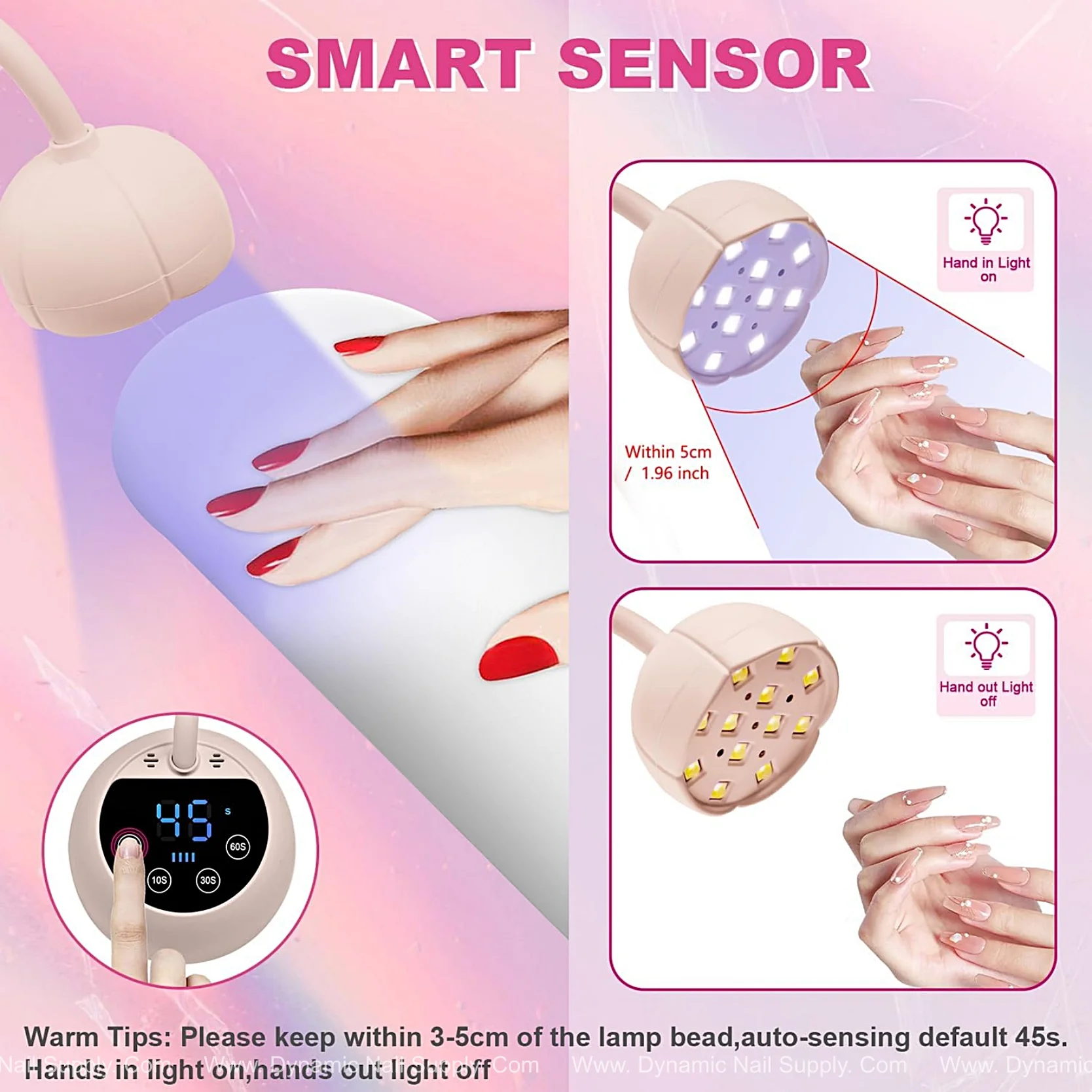 [Light Pink] Mini Flash Cure UV LED Lamp 36W -Auto Sensor Gooseneck Portable USB Nail Dryer - Image 9