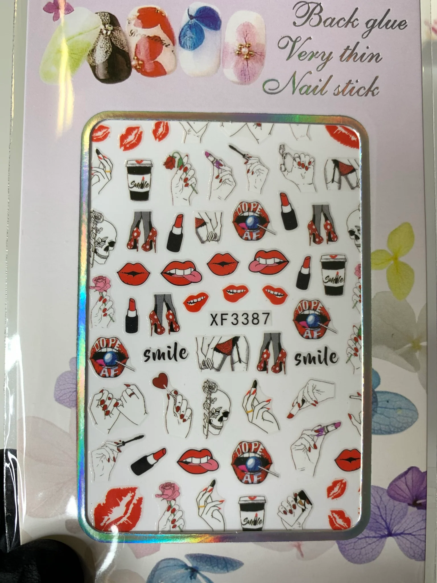 Lips and sexy girl stickers for nail art design - Image 10