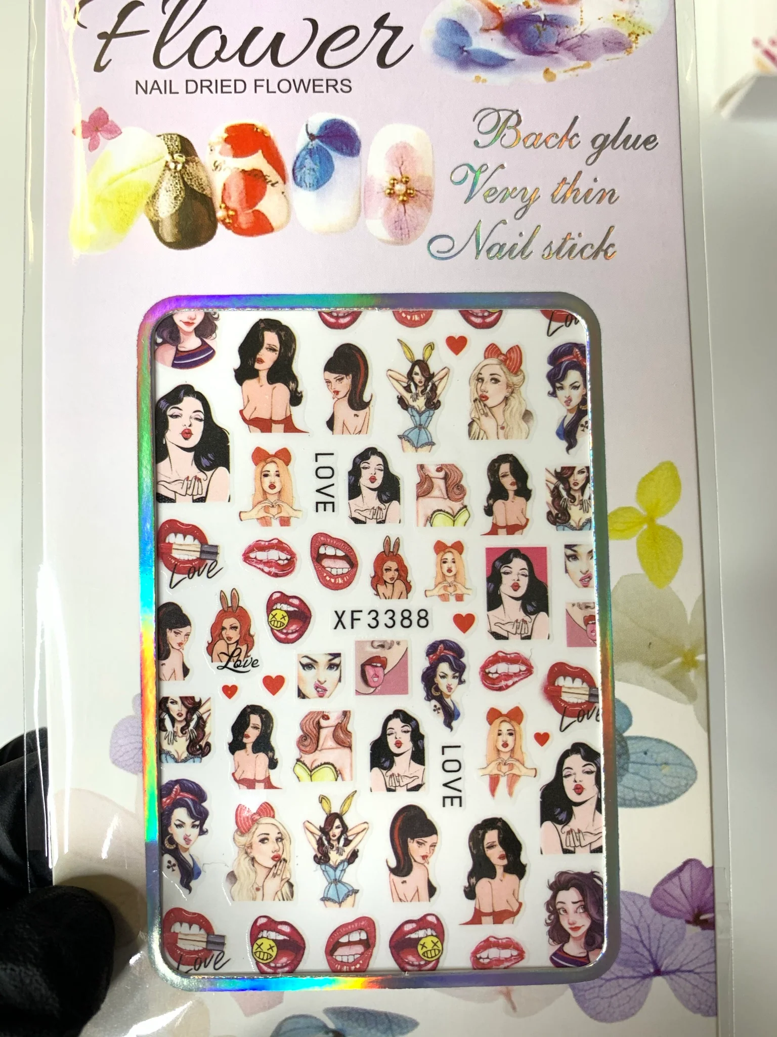Lips and sexy girl stickers for nail art design - Image 5