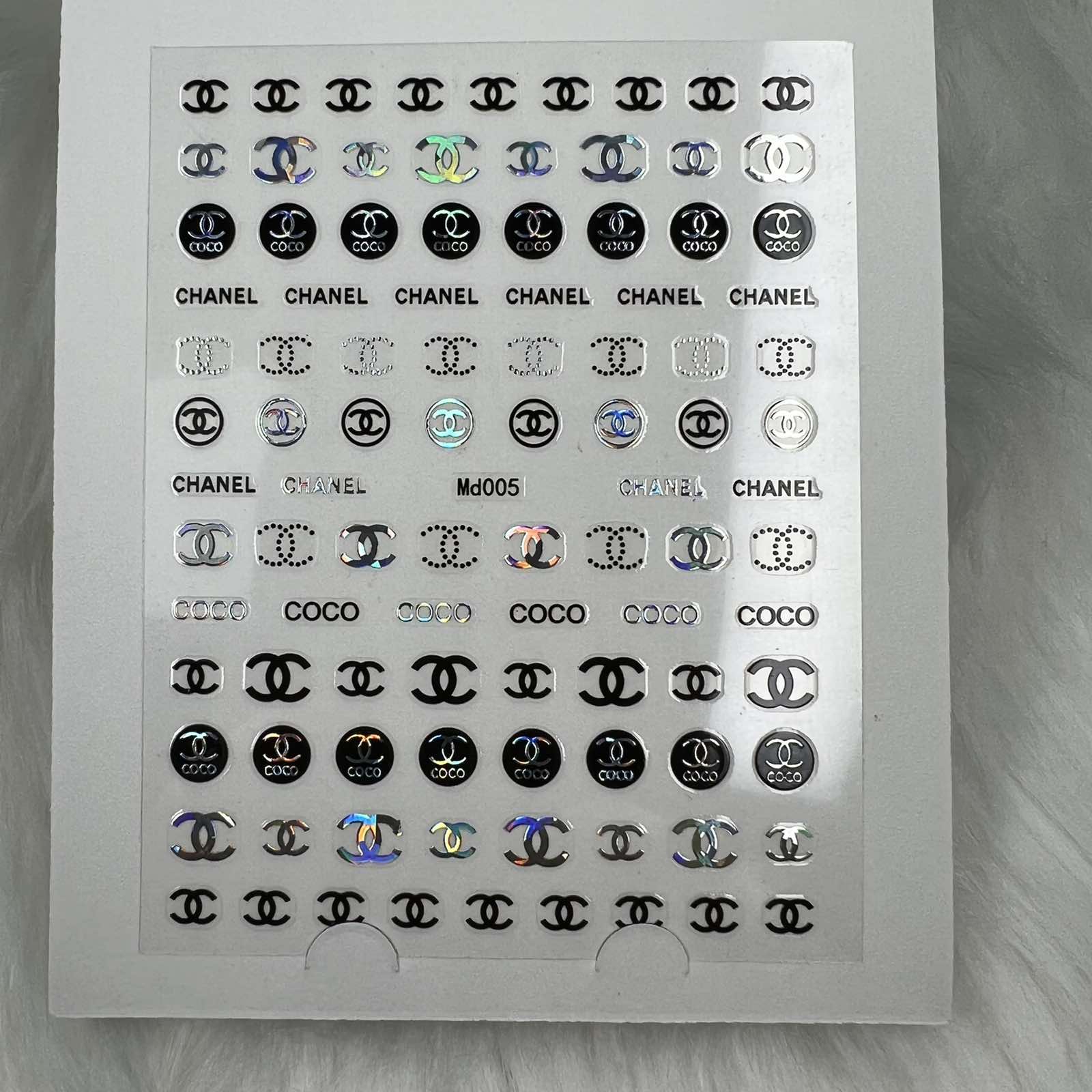 Logo Sticker for nails art design - Md005 - Silver Holographic