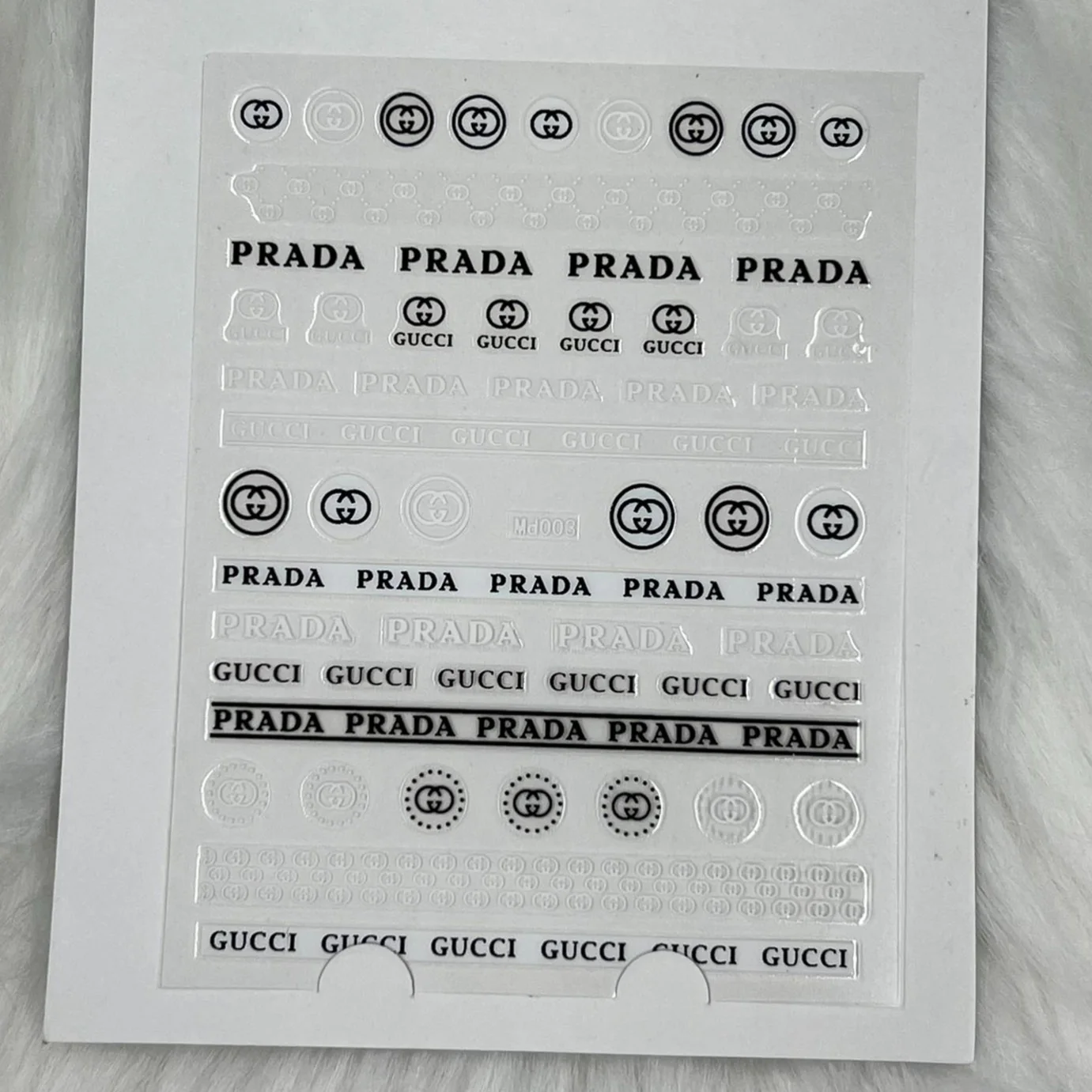 Logo Sticker for nails art design - Md003 - Black/White