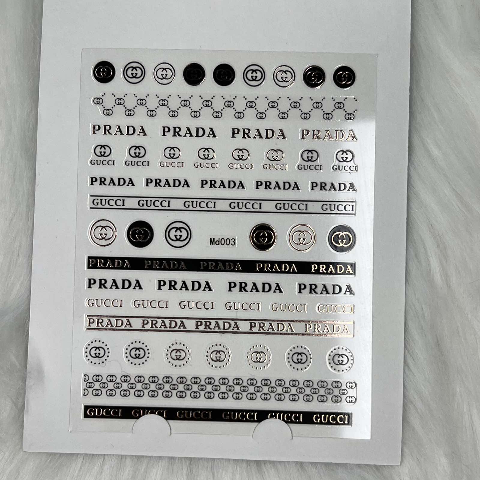 Logo Sticker for nails art design - Md003 -  Gold