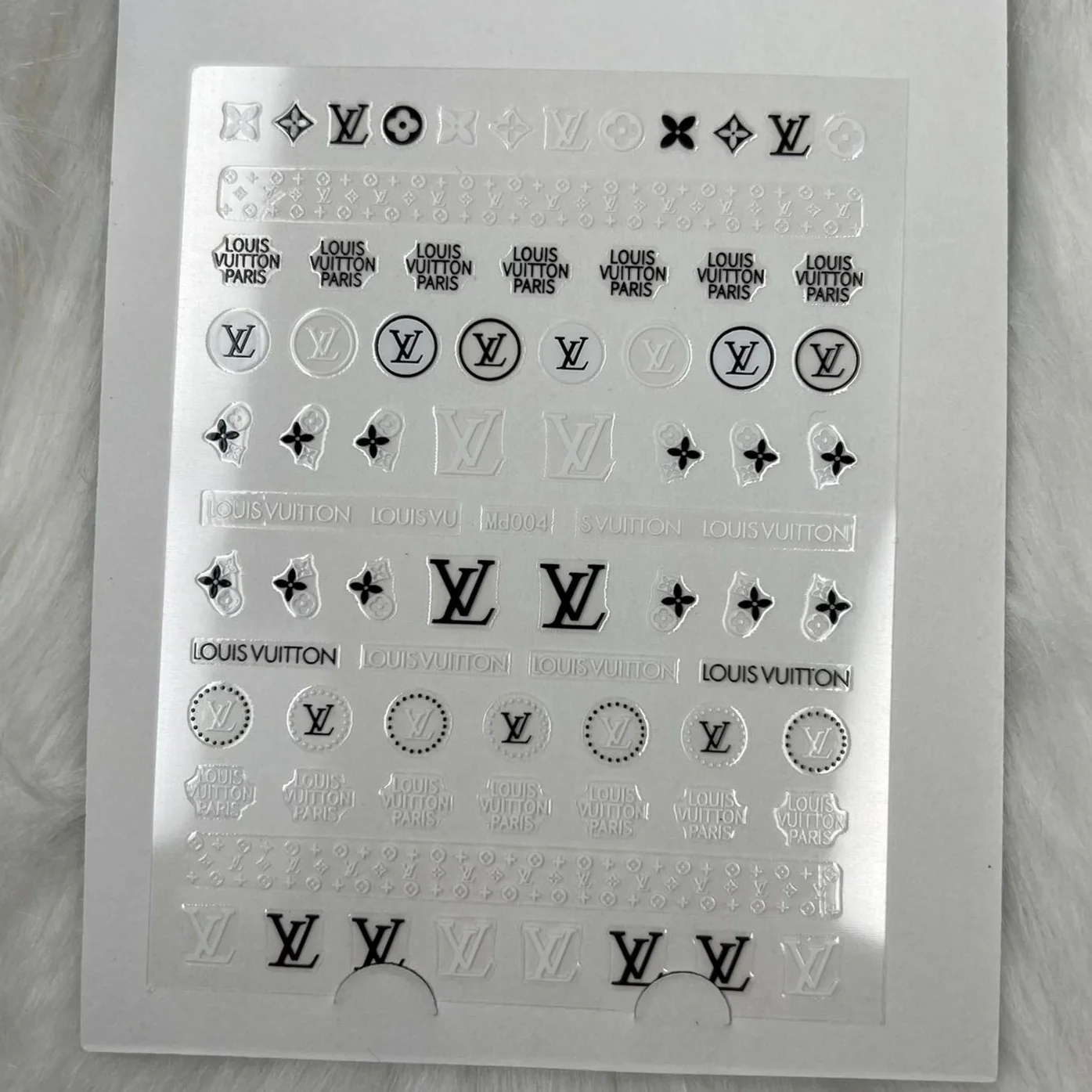 Logo Sticker for nails art design - Md004 - Black/White