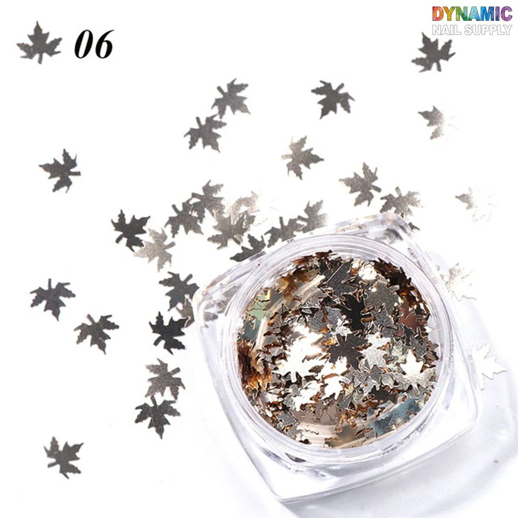 Maple Leaves glitter (Fall, Autumn)  - Set of 12 colors glitter for nails art design - Image 11