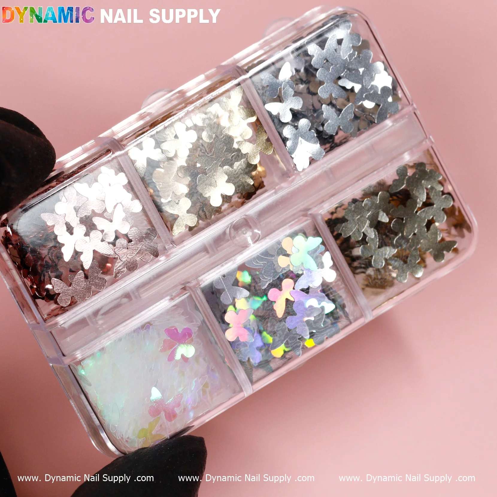 Metallic Butterfly sequins (Gold Silver Rose-gold color) for Nails Art design - Image 2