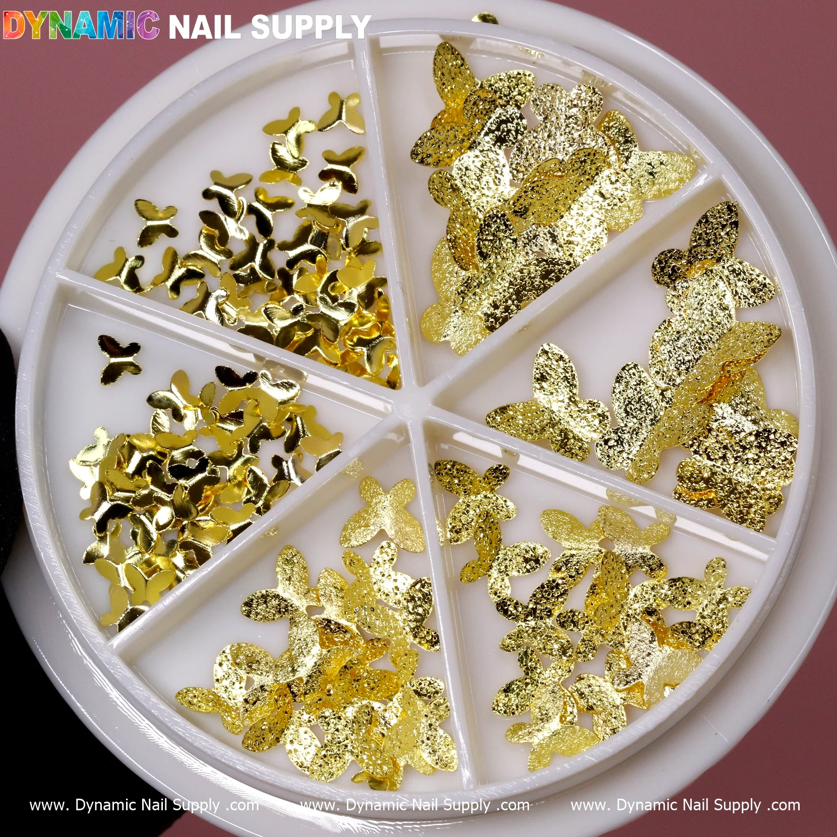 Mixed-sizes Gold Butterfly Nail Sequin Charms - Image 4