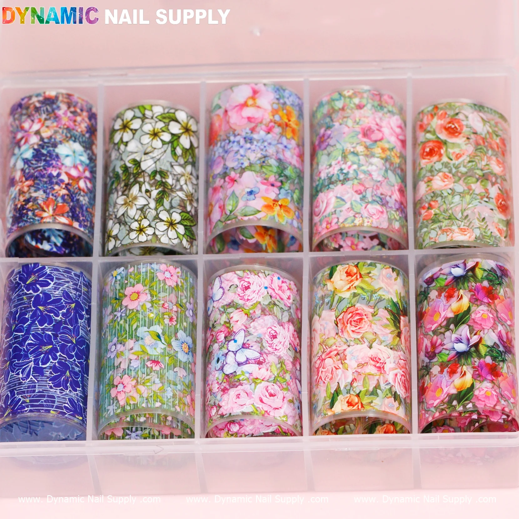 Nail Art Design Foils - Flowers Style