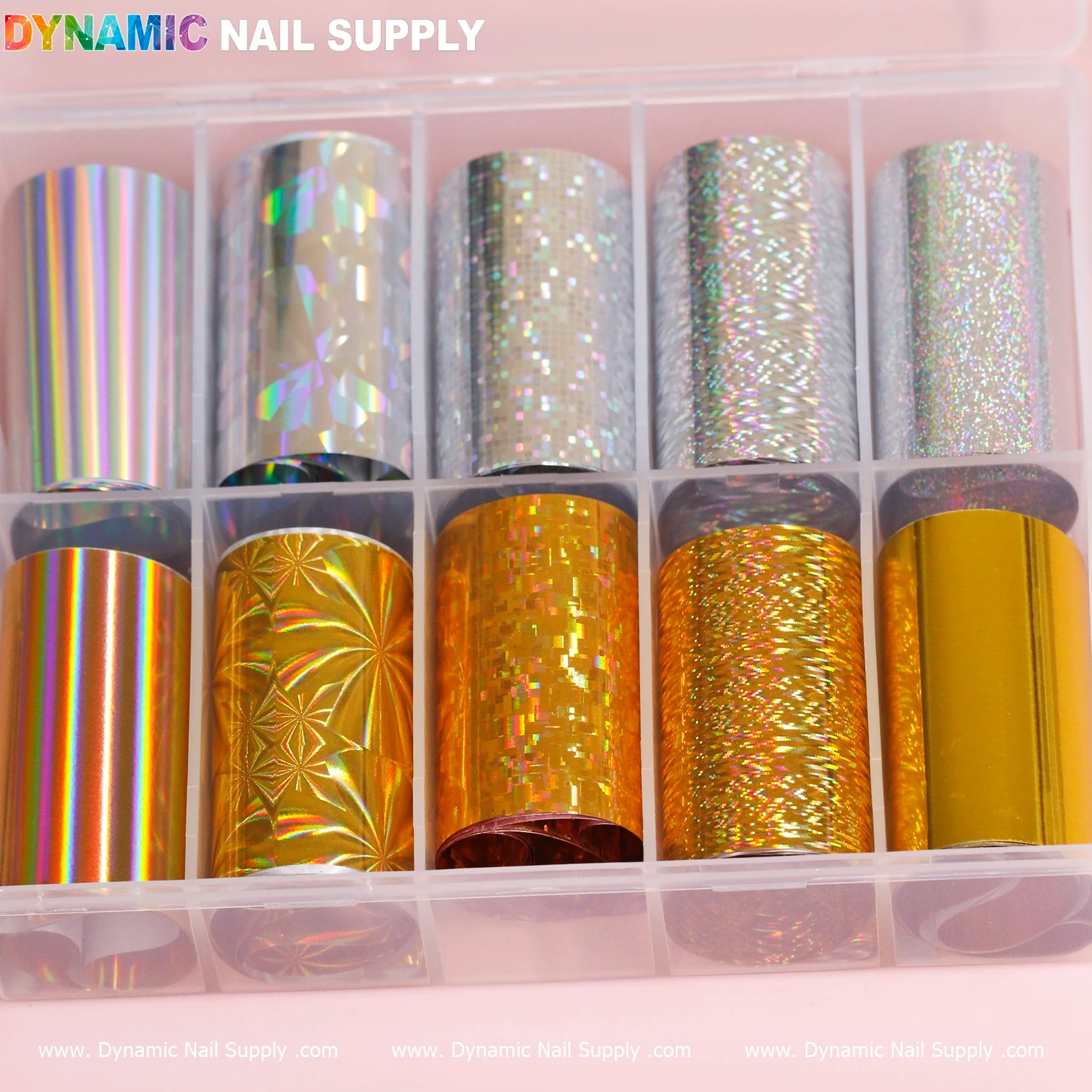 Nail Art Design Foils - Gold/Silver Holographic - Image 2