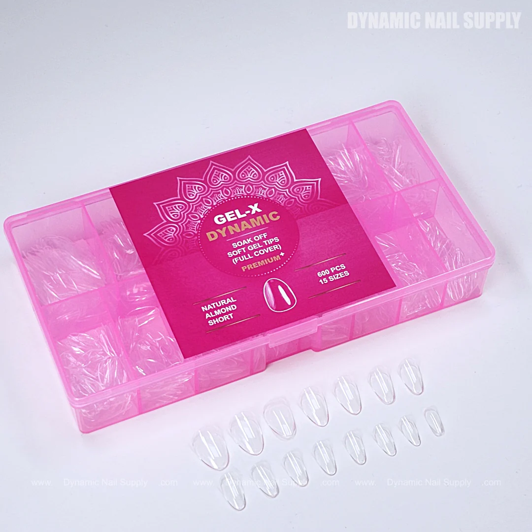 Natural Almond (Short) Full Cover Soft-Gel Nail Tips (Pink Box) - Image 10
