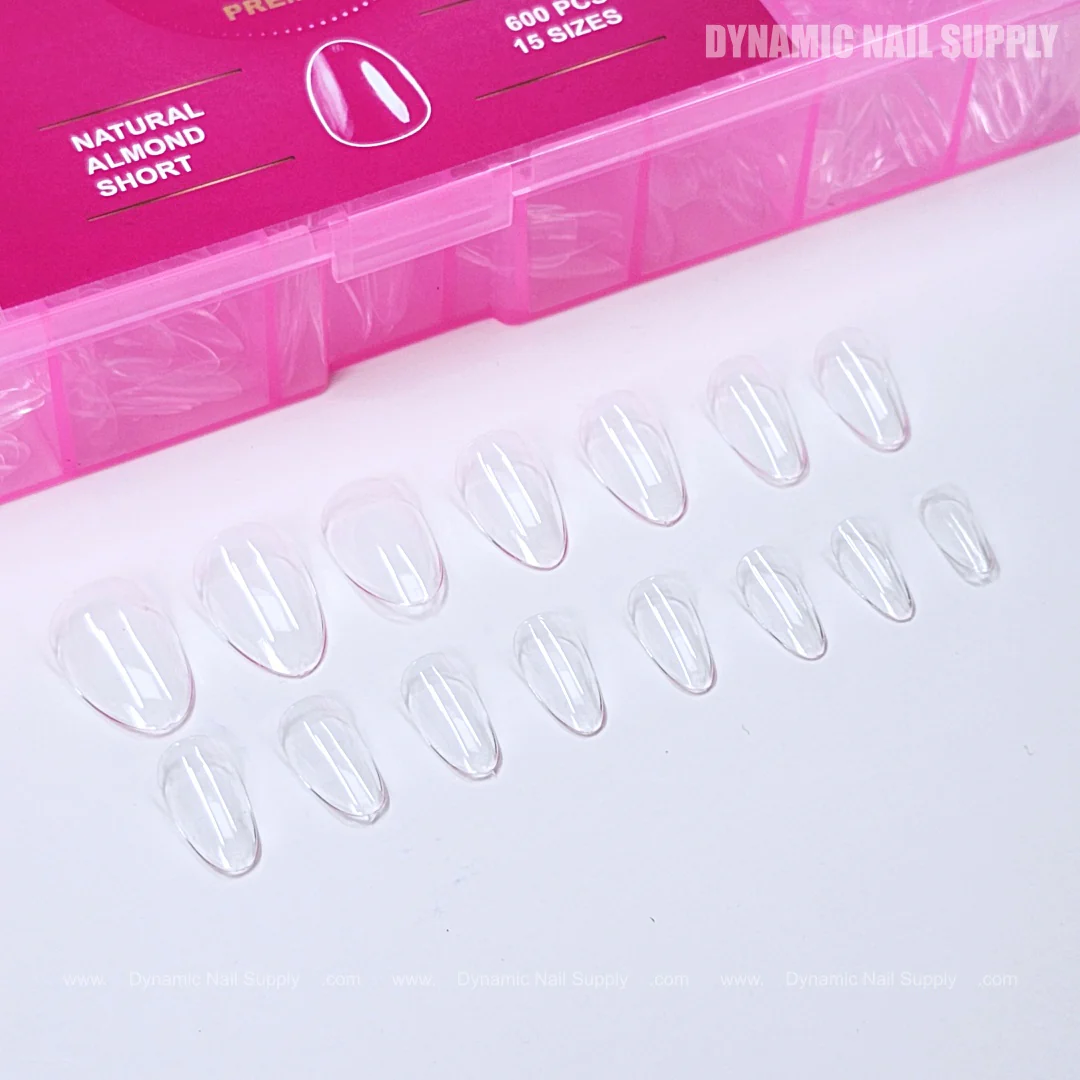 Natural Almond (Short) Full Cover Soft-Gel Nail Tips (Pink Box) - Image 11