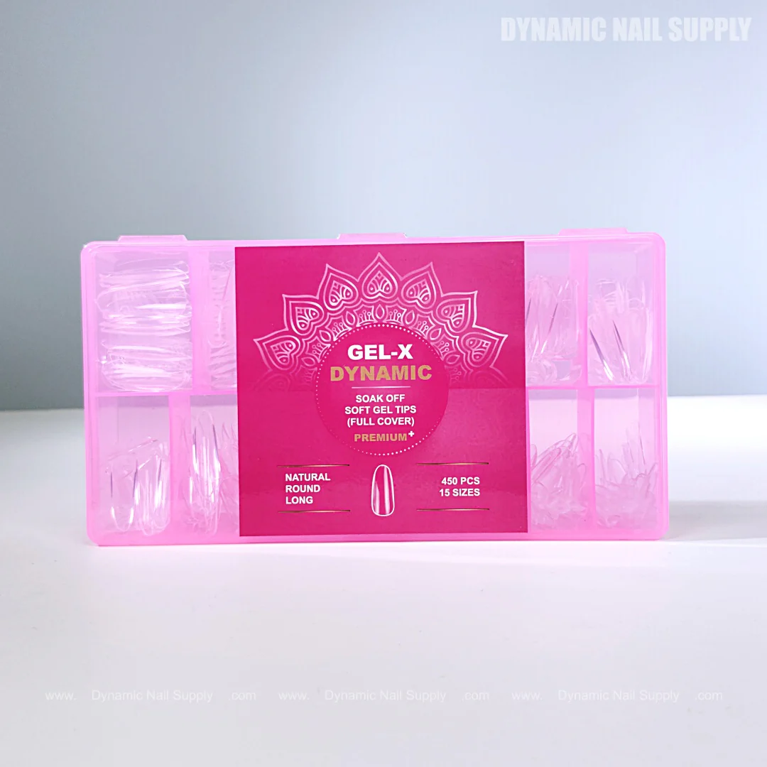 Natural Round (Long) Full Cover Soft-Gel Nail Tips (Pink Box)