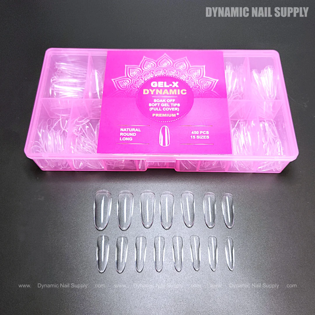 Natural Round (Long) Full Cover Soft-Gel Nail Tips (Pink Box) - Image 3