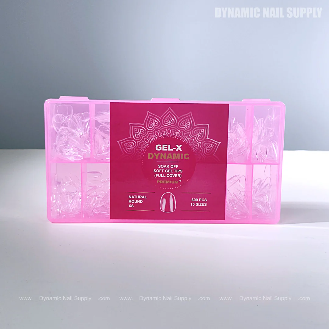 Natural Round XS Full Cover Soft-Gel Nail Tips (Pink Box)