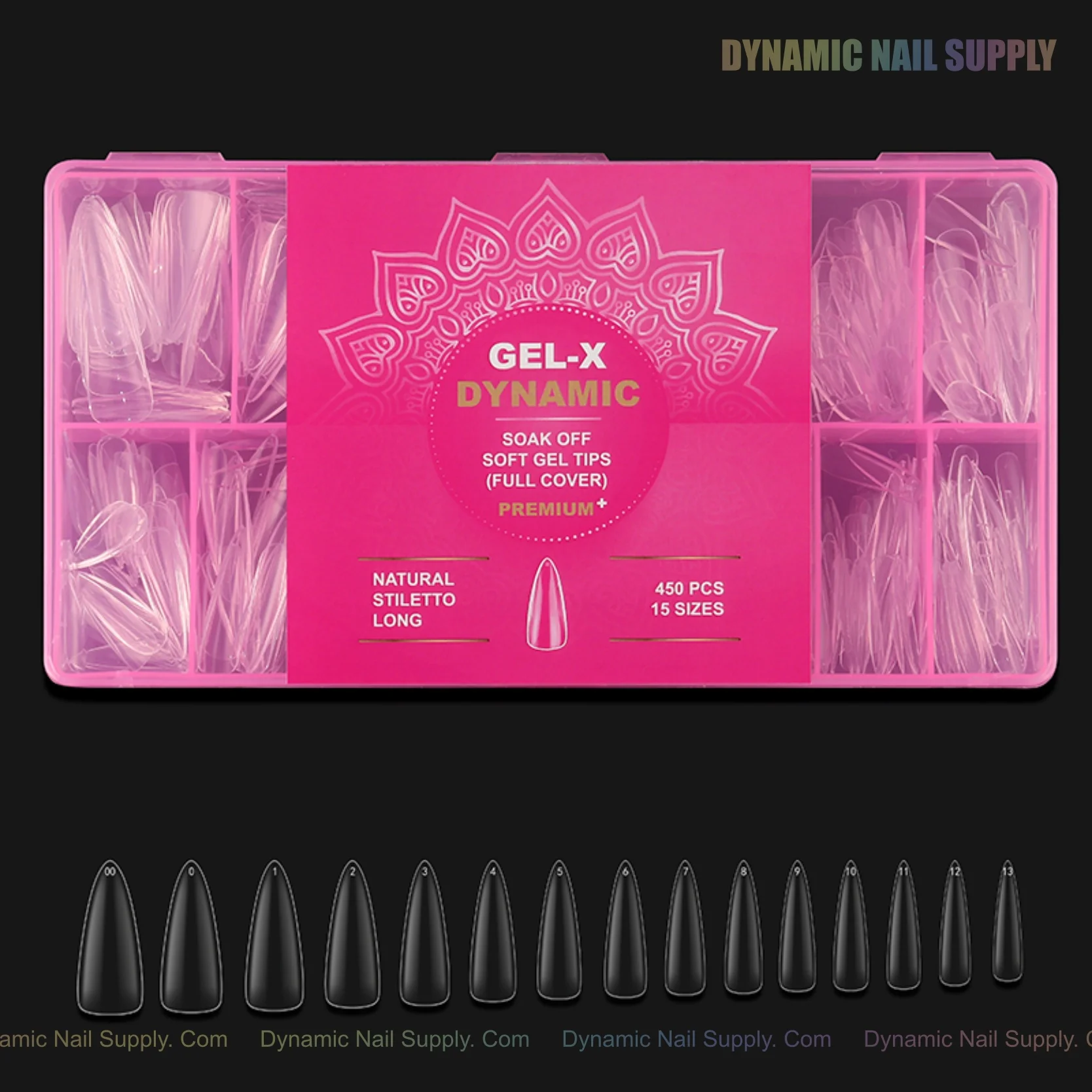 Natural Stiletto (Long) Full Cover Soft-Gel Nail Tips (Pink Box)