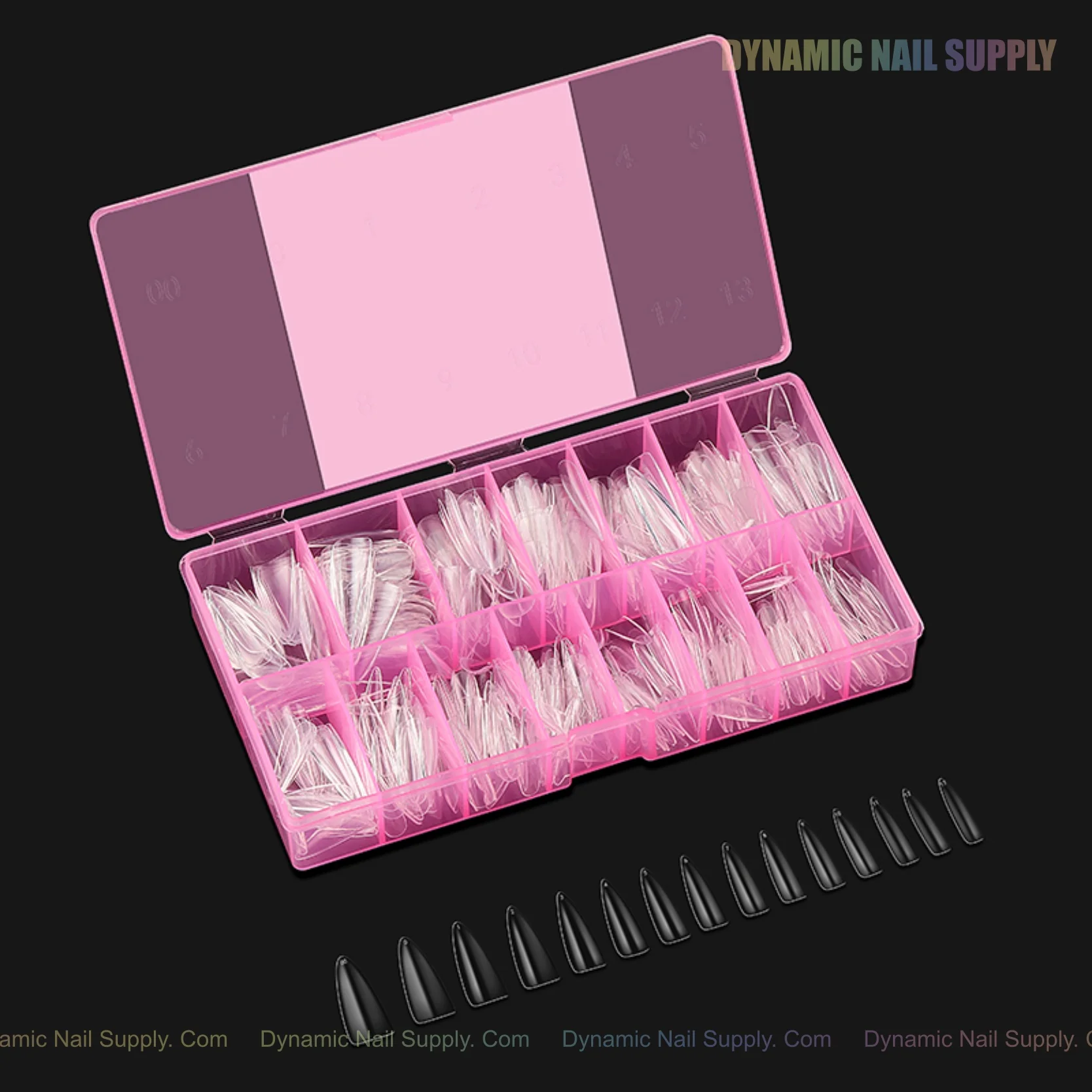Natural Stiletto (Long) Full Cover Soft-Gel Nail Tips (Pink Box) - Image 3
