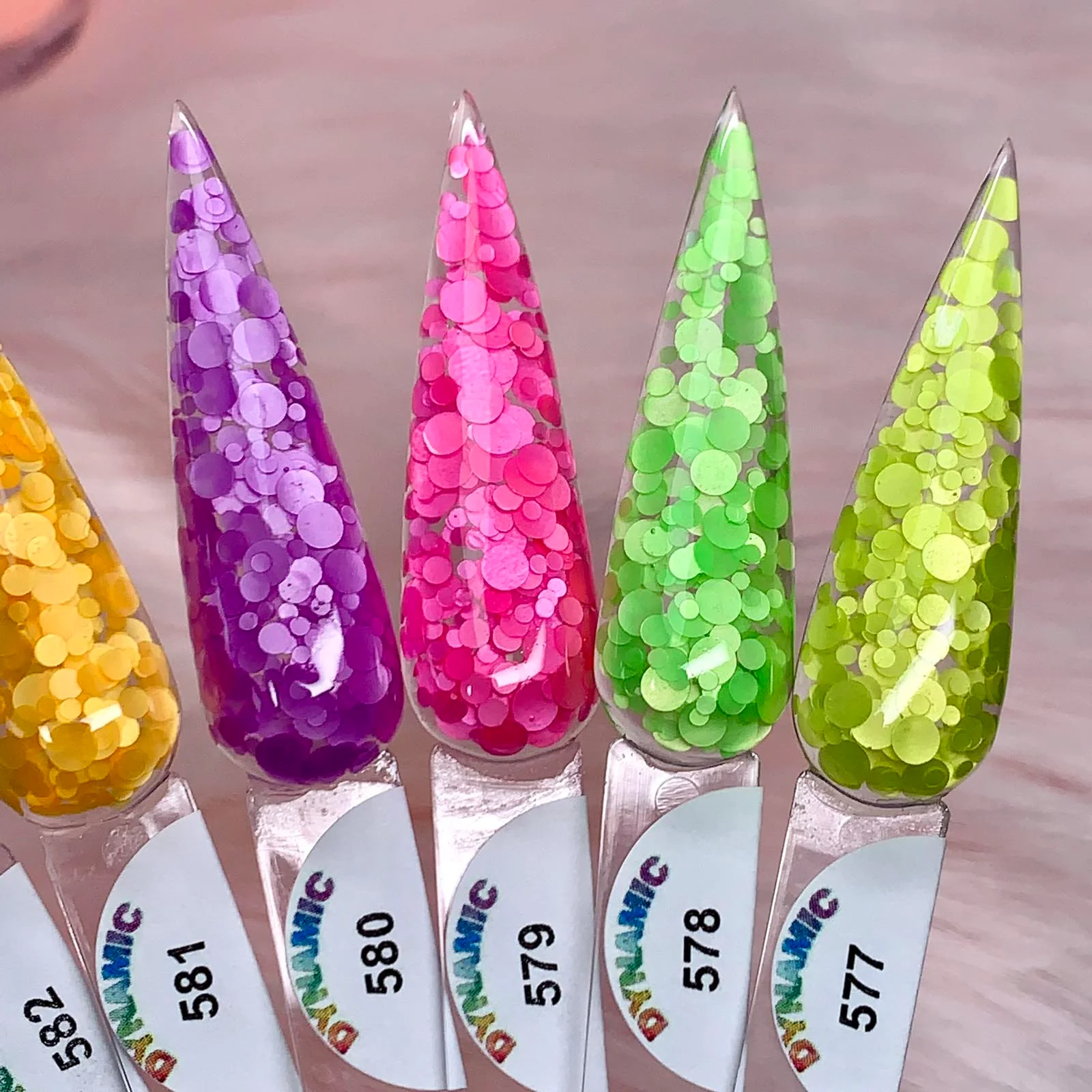 Neon Polka Dot Acrylic Powder Collection - Summer Colors Collection - Image 4