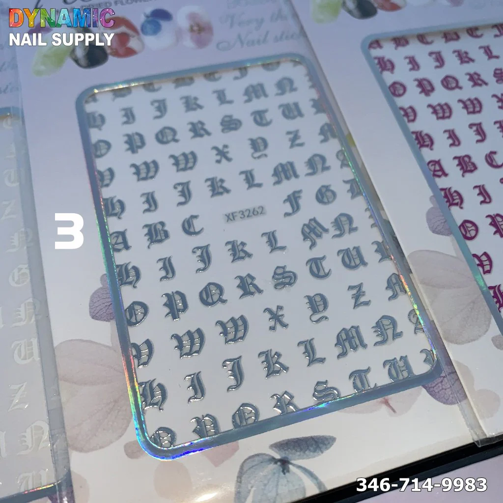 Old English Letters sticker for Nail Art Design - Image 3