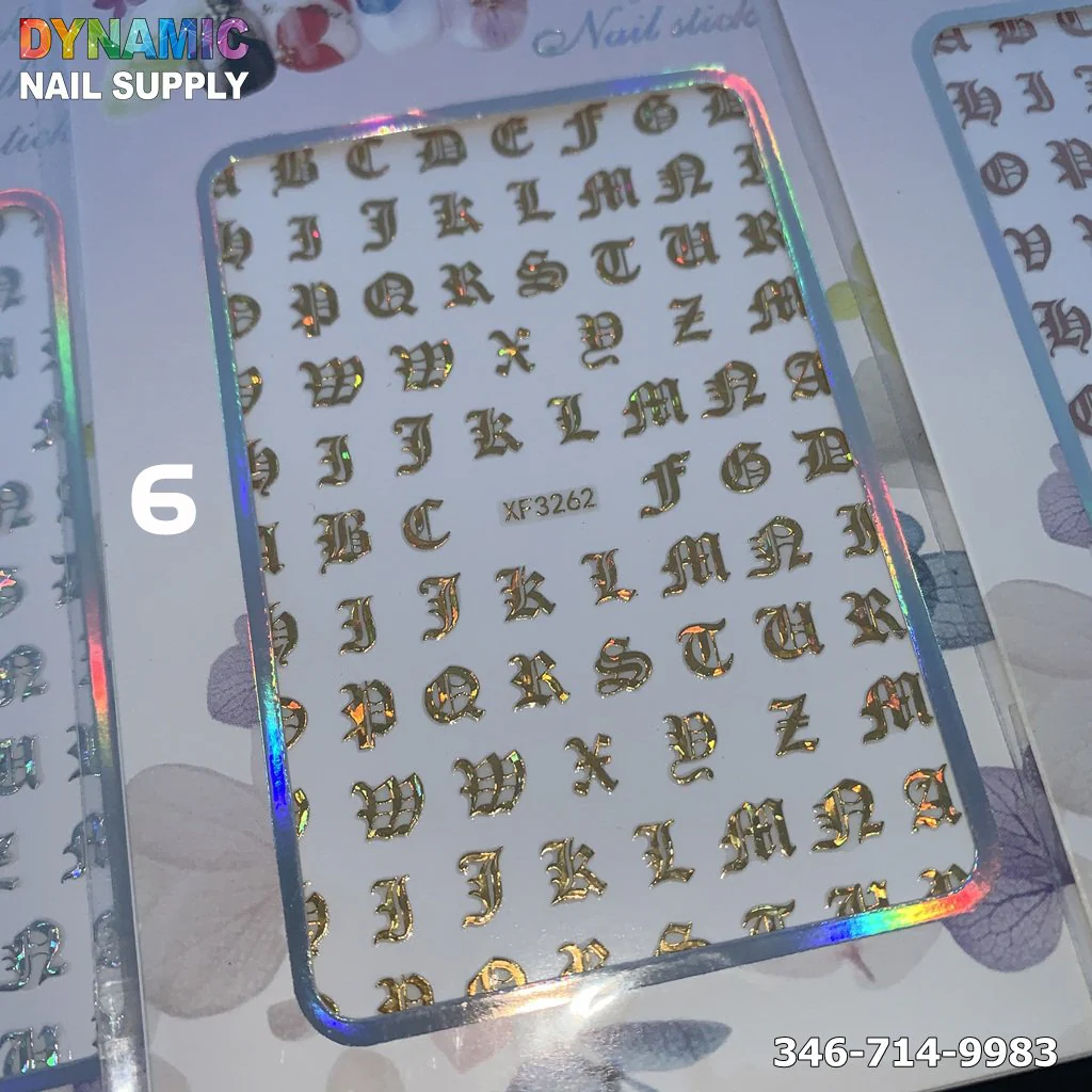 Old English Letters sticker for Nail Art Design - Image 6