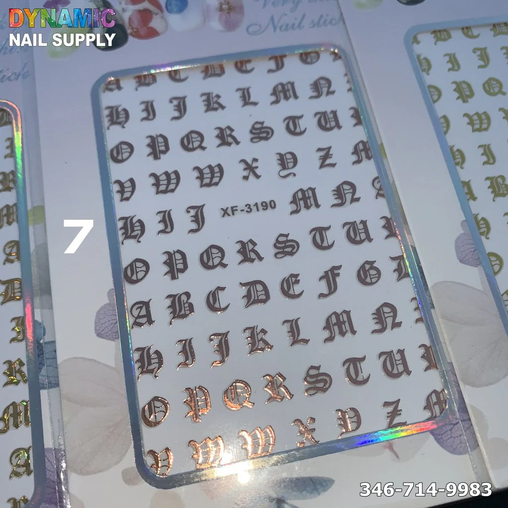 Old English Letters sticker for Nail Art Design - Image 8
