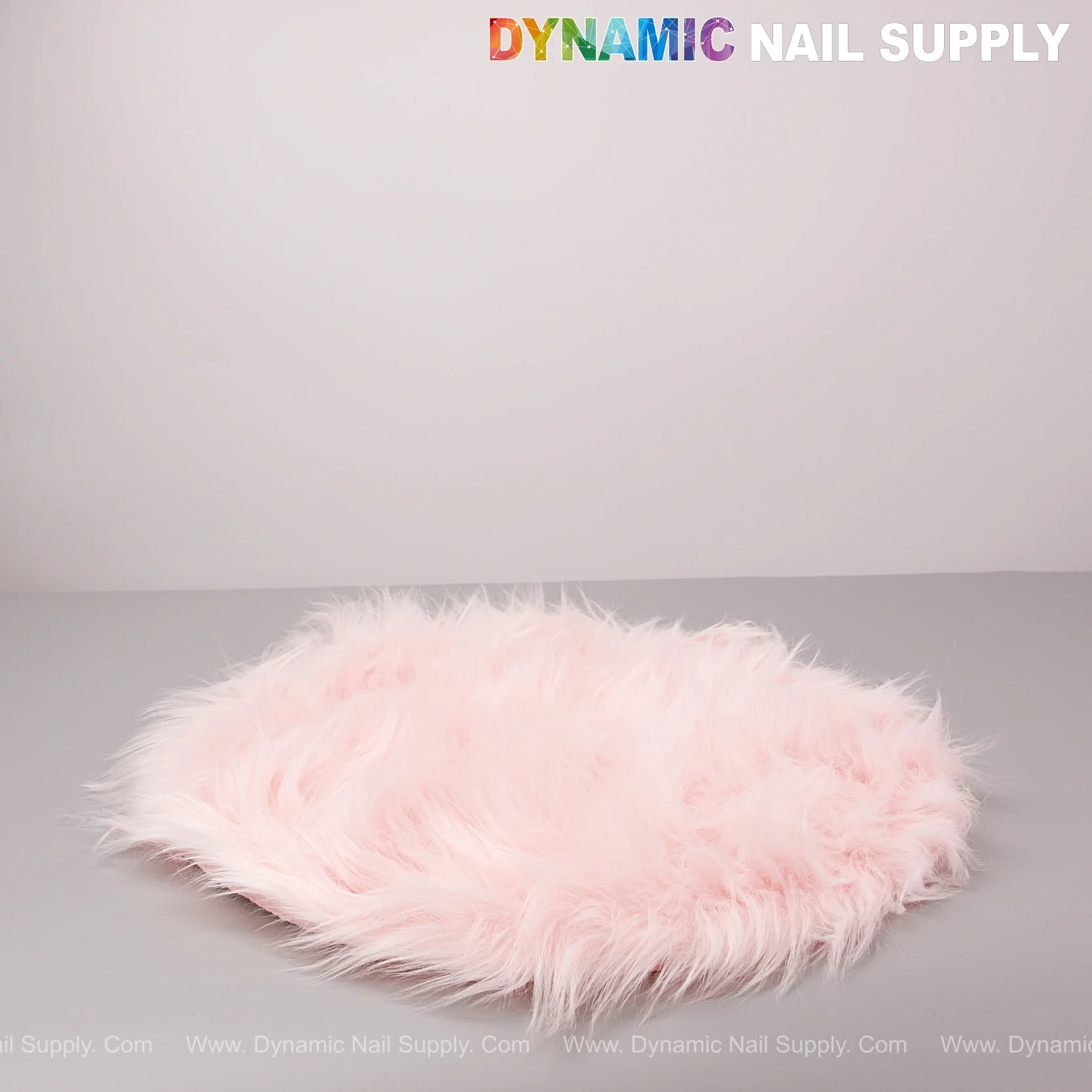 Light Pink Faux Fur Fabrics Round Display Mat - Carpets for Locker, Tabletop & Nail Art Photography, Jewelry Photo Props Background - Image 3