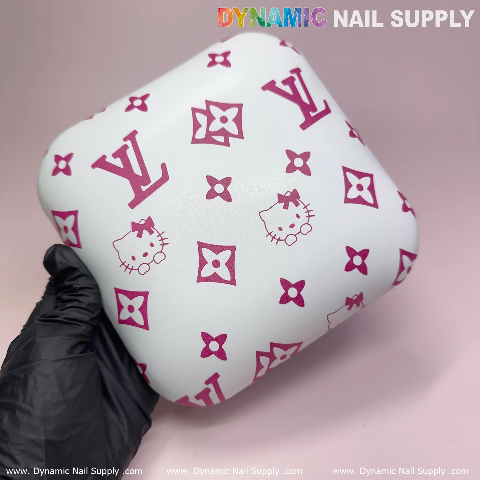 (Pink LV Kitty - Smooth) Leather Elbow Cushion Pad Arm Rest Support for Manicure Nail Desk - Image 7