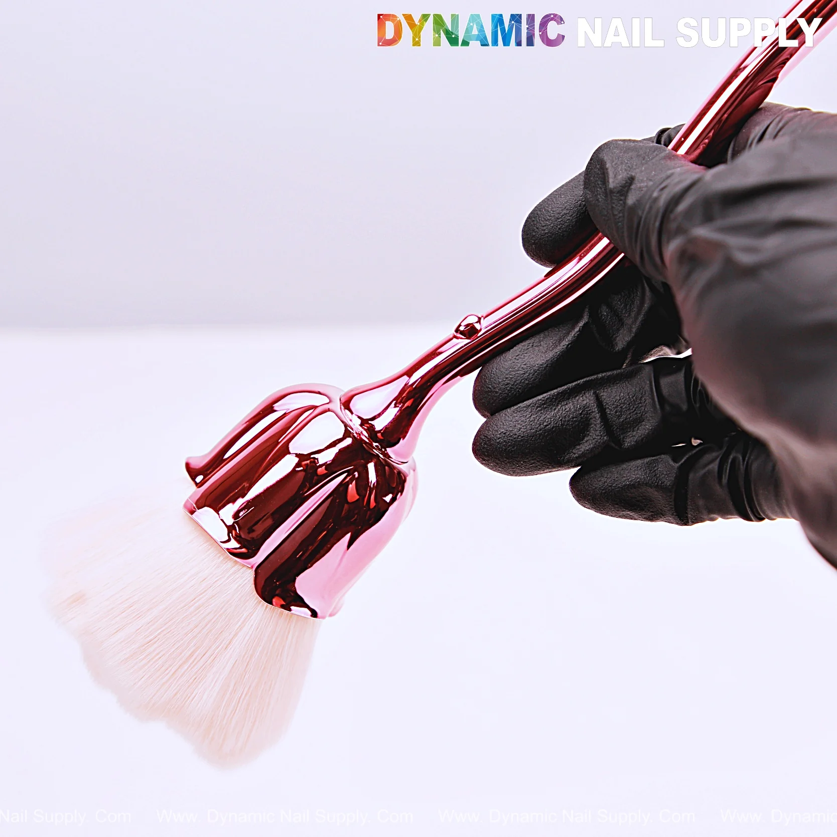 [Metal Pink] Rose Nail Dust Cleaner Brush for Cleaning Dust Dip Powder - Image 3