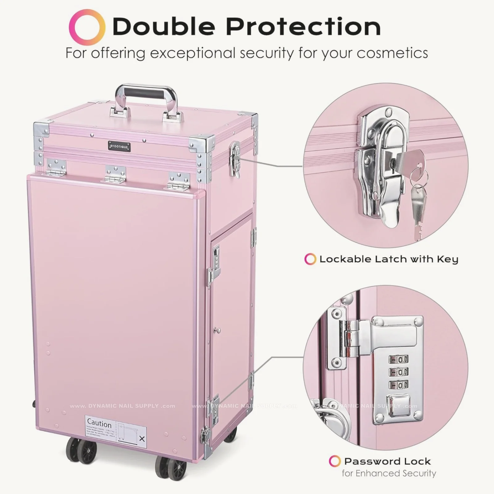 Portable Nail Manicure Table – Foldable Nail Desk with Train Case & 4 Drawers, LED Mirror & Bluetooth Speaker - Image 12