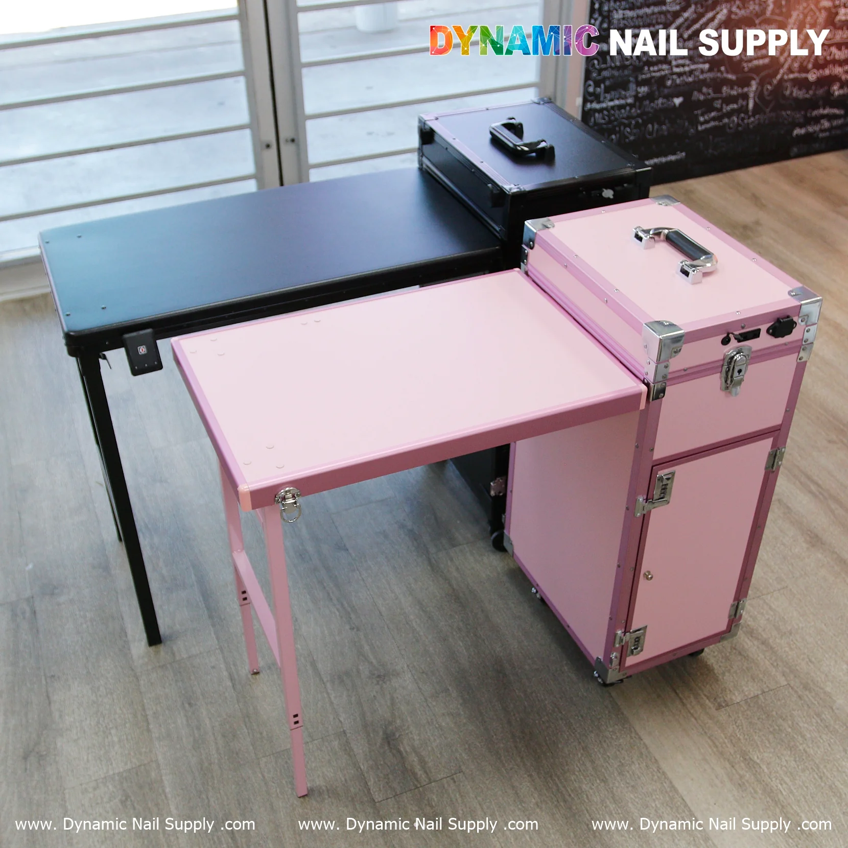 Portable Nail Manicure Table – Foldable Nail Desk with Train Case & 4 Drawers, LED Mirror & Bluetooth Speaker - Image 8