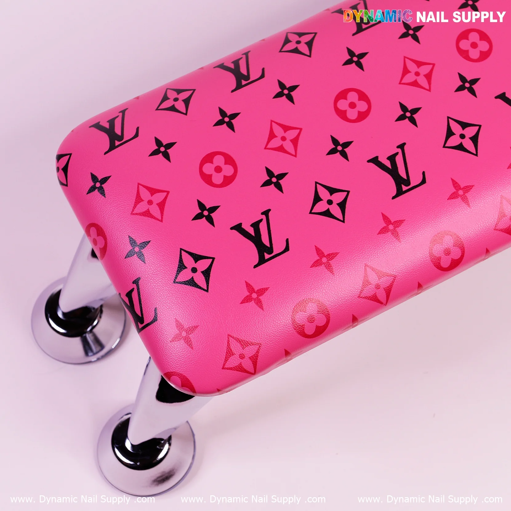 (R017 hotpink LV) Leather Armrest with Cushion Pillow for Pedicure Manicure (Reposabrazos Para Manicura) - Image 3