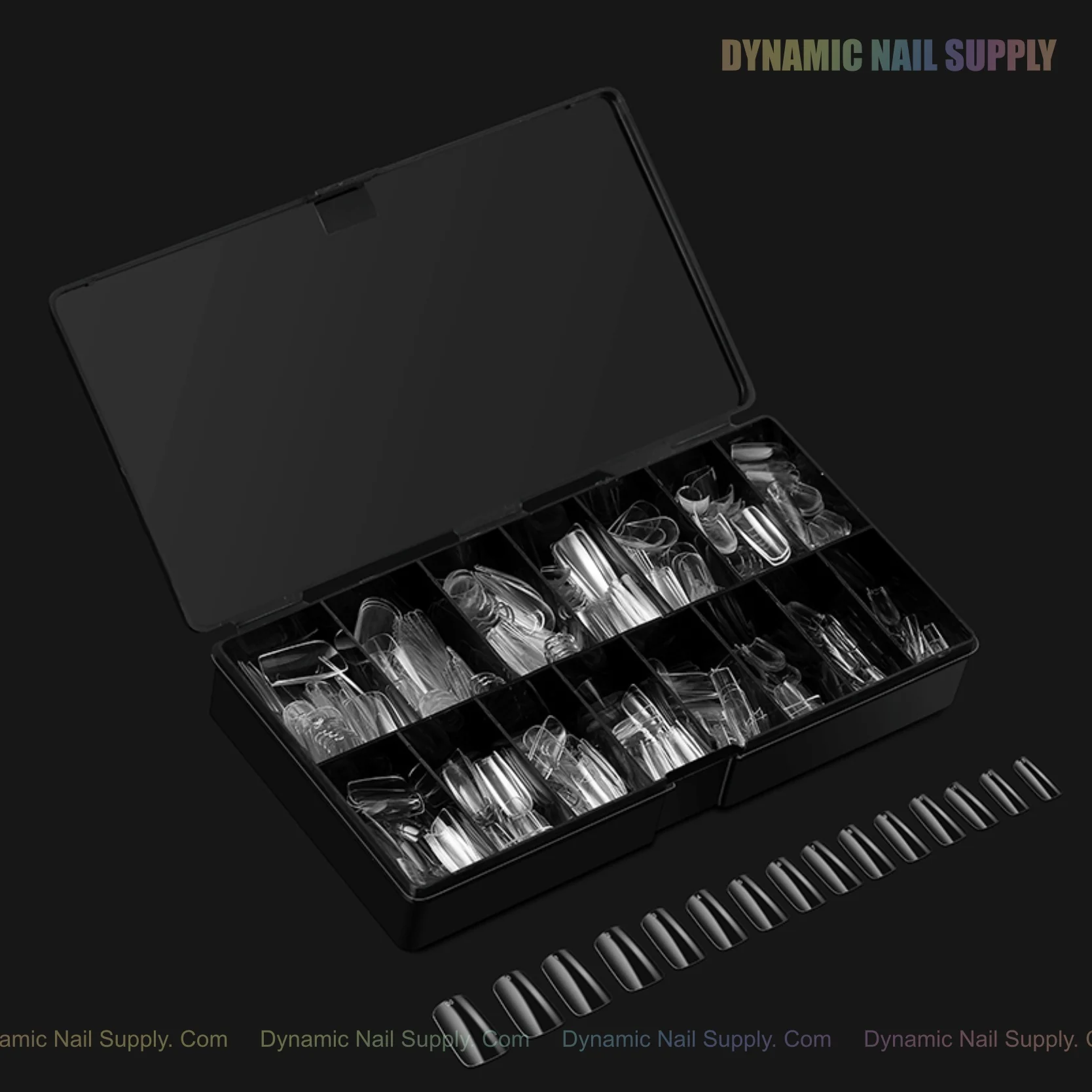 Sculpted Square (Medium) Full Cover Soft-Gel Nail Tips (Black Box) - Image 12