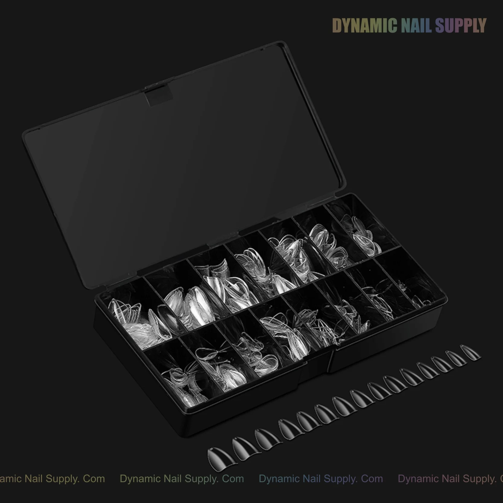Sculpted Stiletto (Medium) Full Cover Soft-Gel Nail Tips (Black Box) - Image 5
