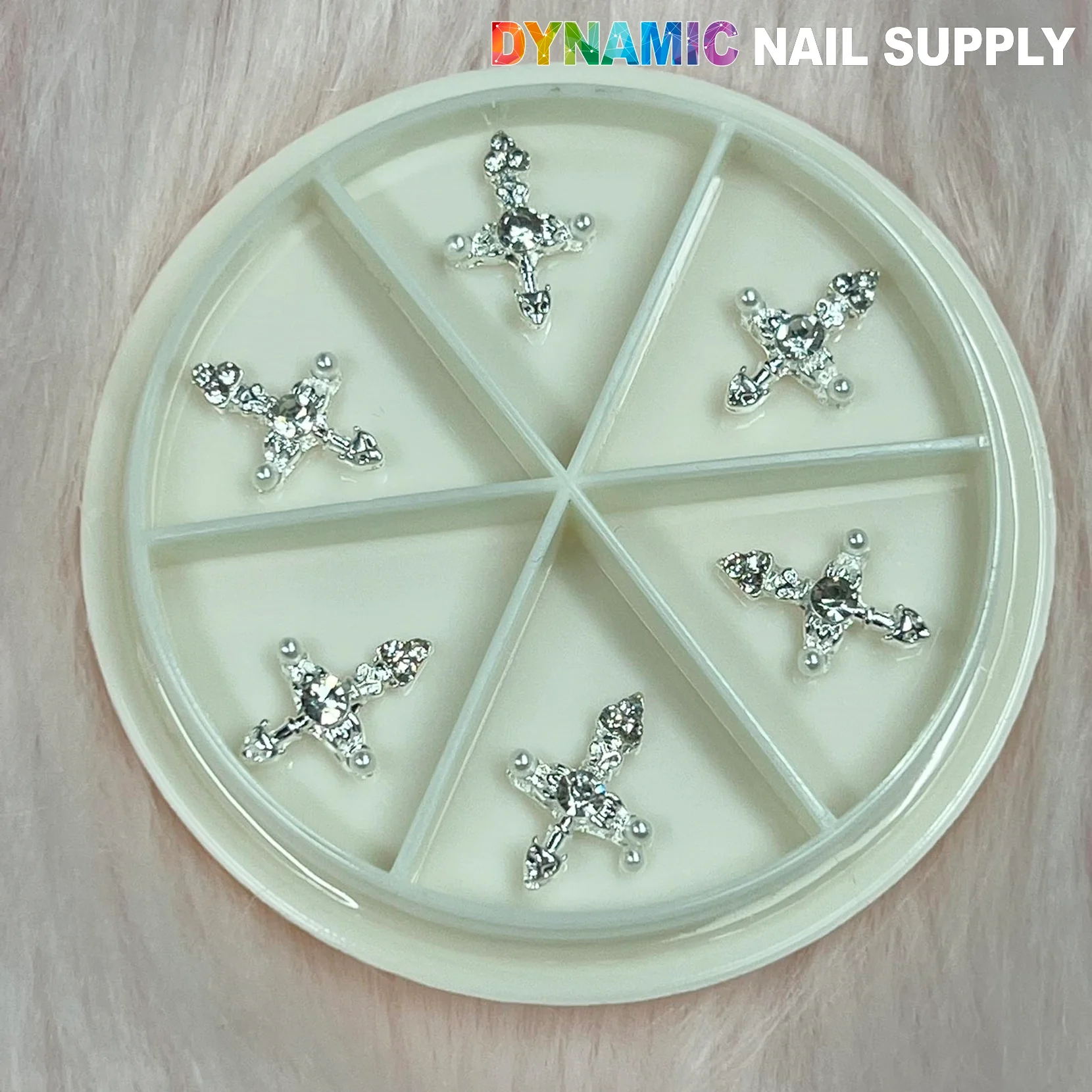 Silver Cross Charm for Nails Art Designer - Image 3