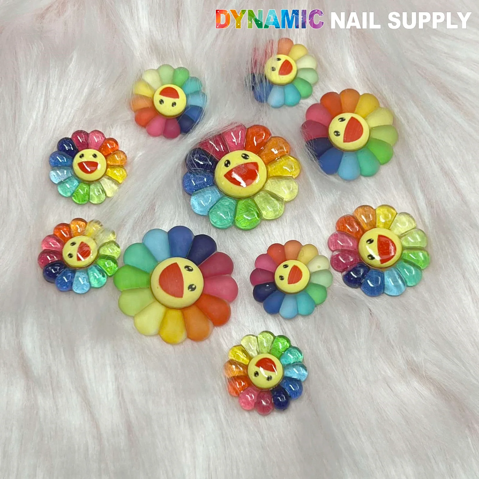 Smiling Face Flower / Happy Sunflower charm for nails designer - Image 2