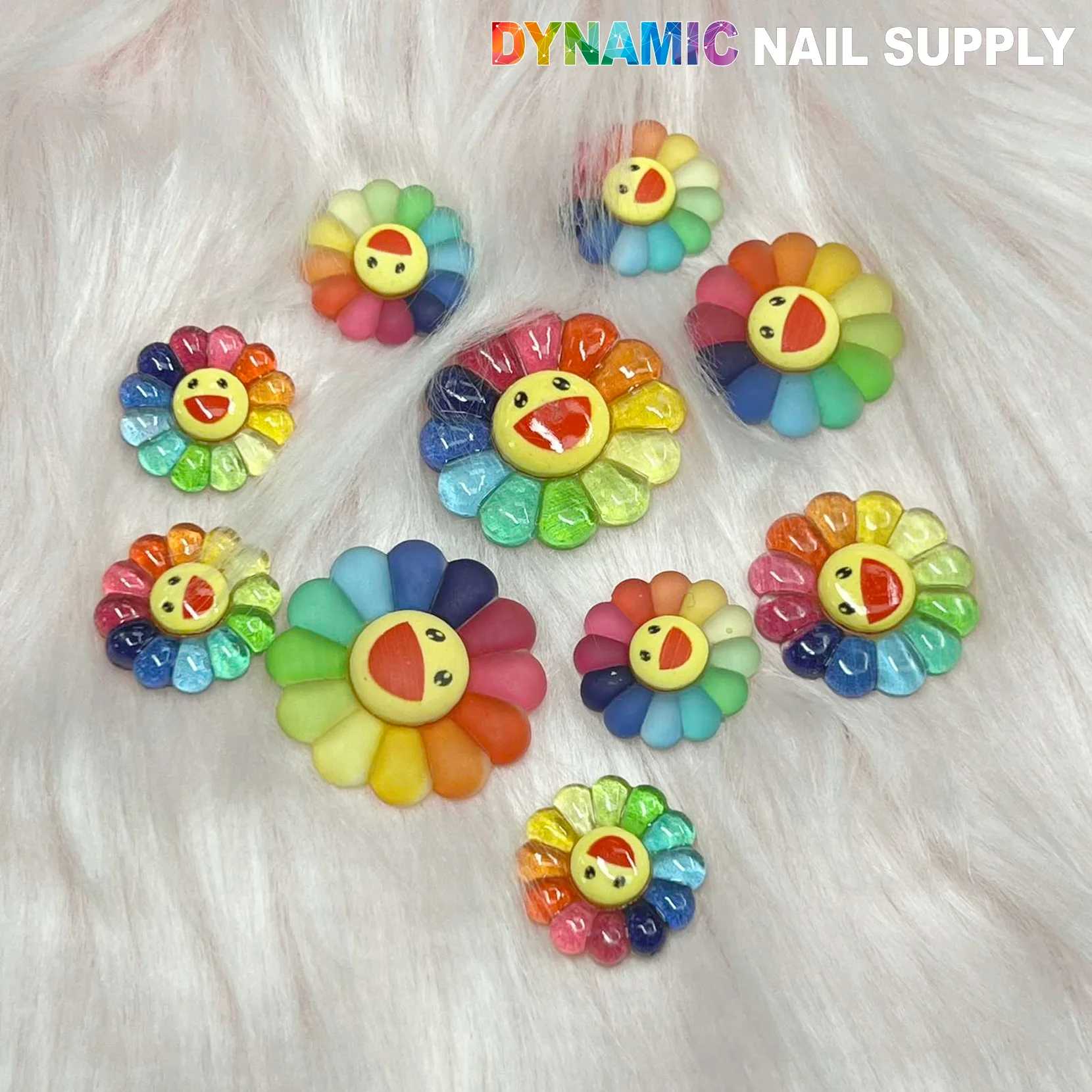Smiling Face Flower / Happy Sunflower charm for nails designer - Image 4
