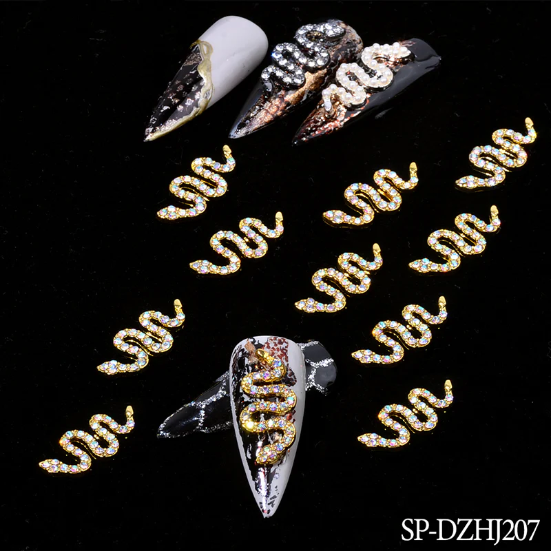 10 pcs of Snake Shape Charms for Nails Art Design (Smaller version) - Image 4