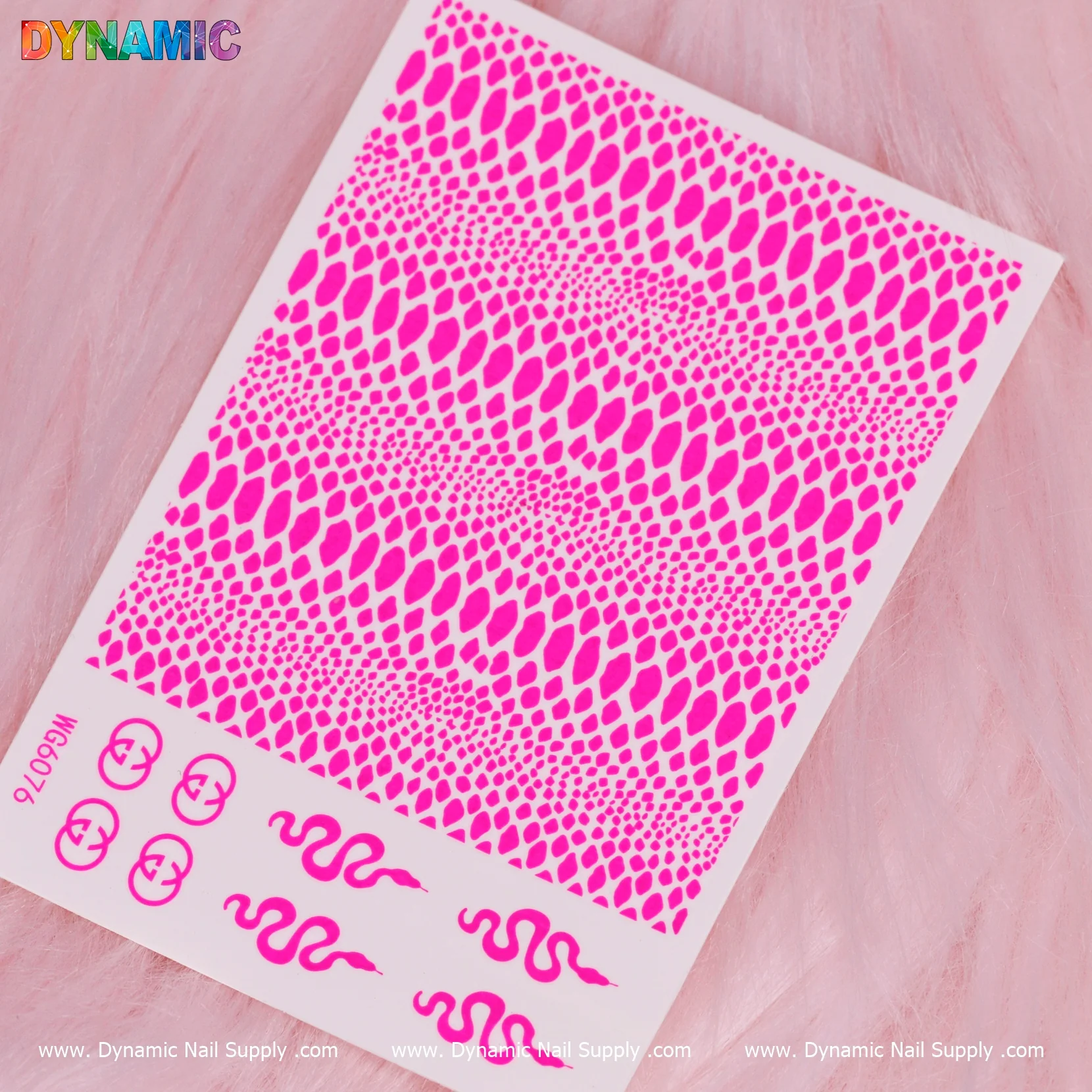Snake Skin Nail Water Decal (WG6076) - Neon Pink