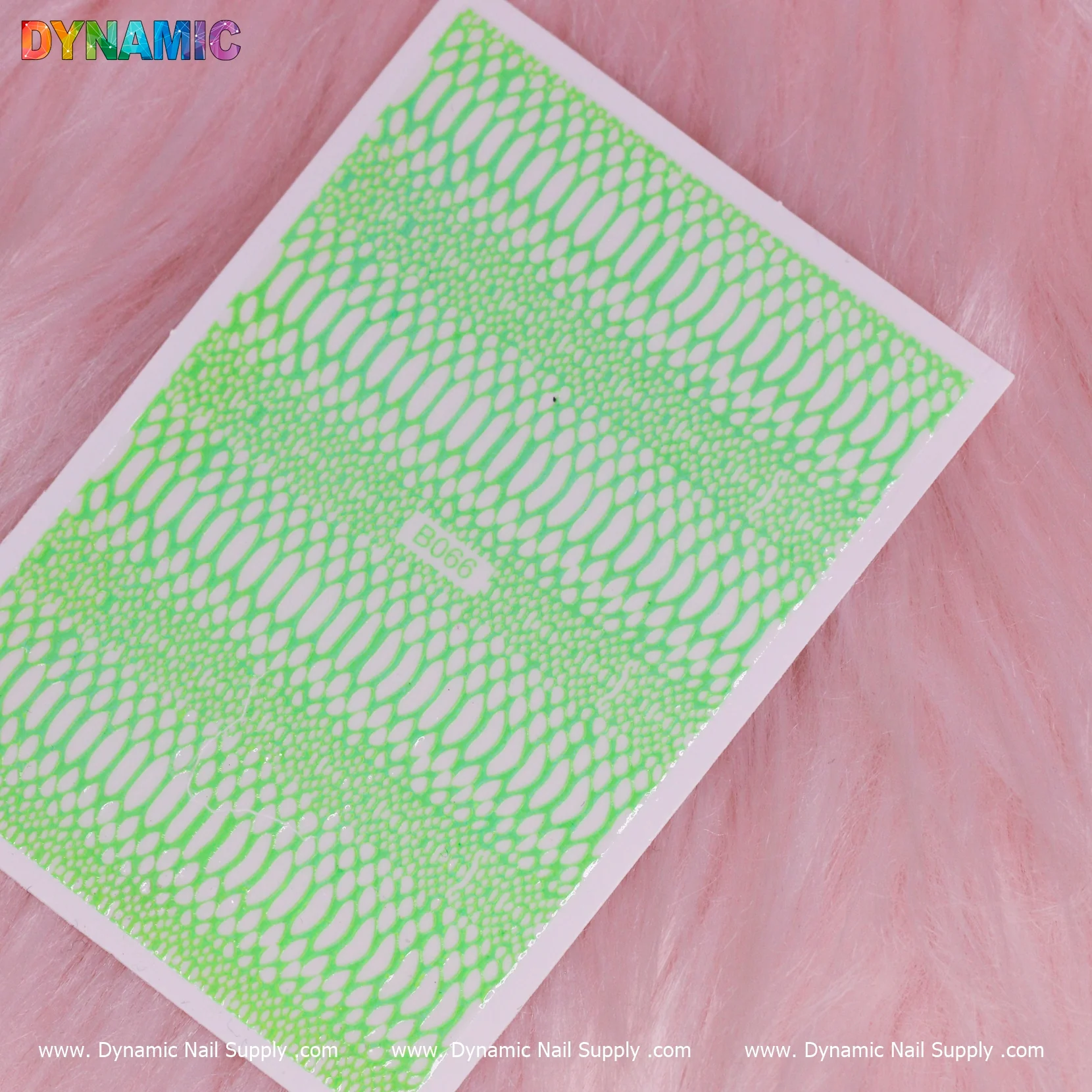Snake Skin Nail Water Decal - Green (B066)